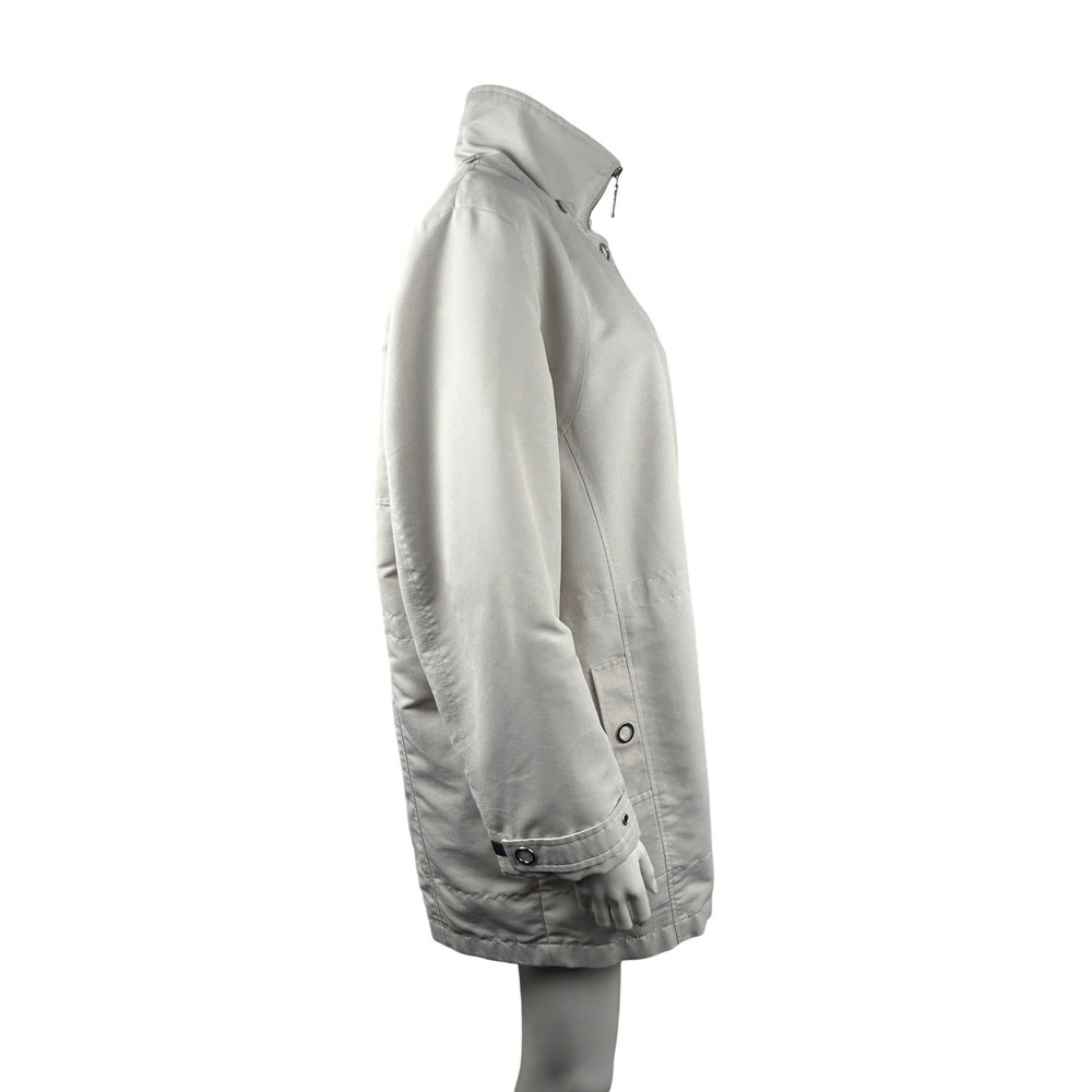 London Fog Rain Jacket Womens Large Zip Snap Lightweight Beige - Picture 2 of 16